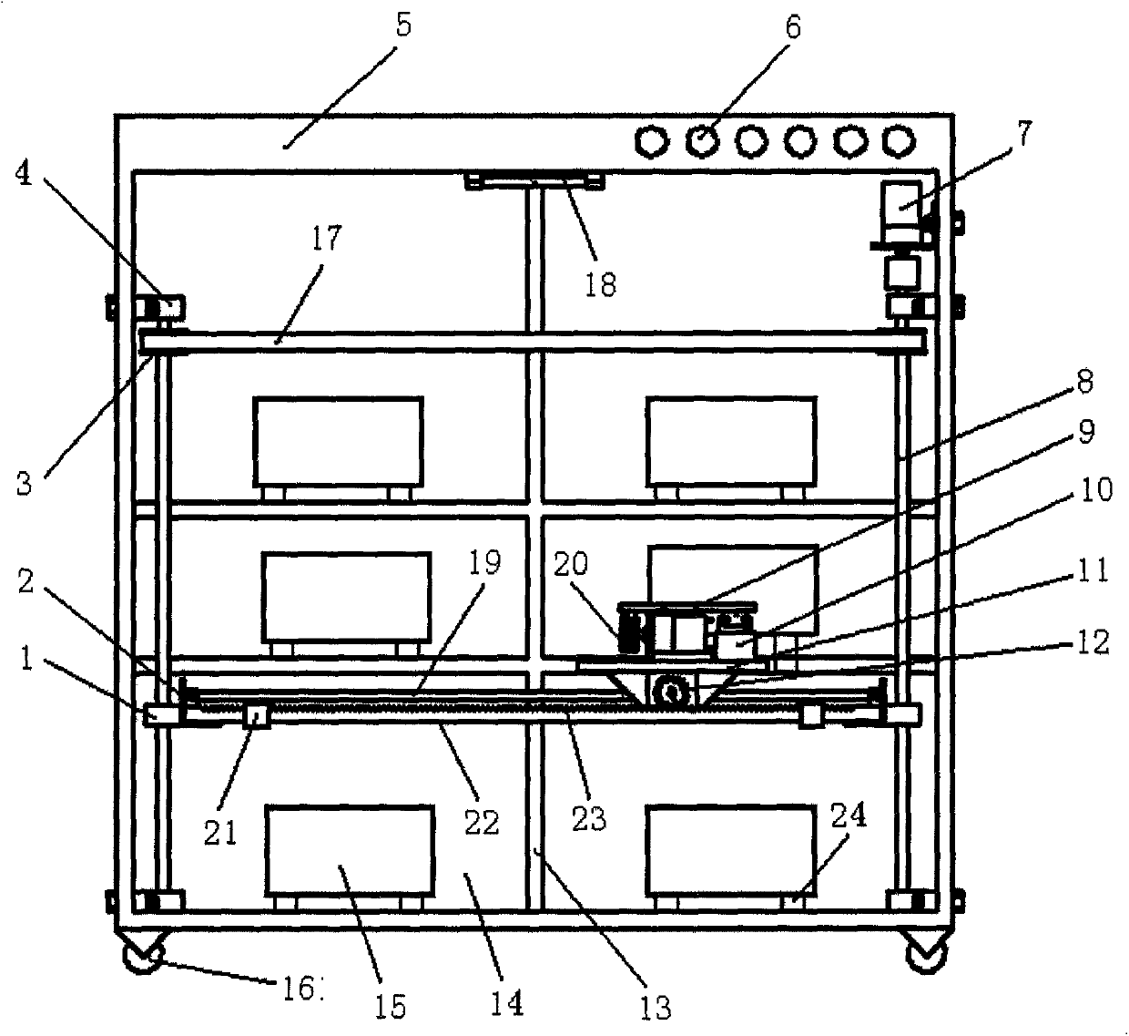 Full-automatic taking and storing shoe cabinet