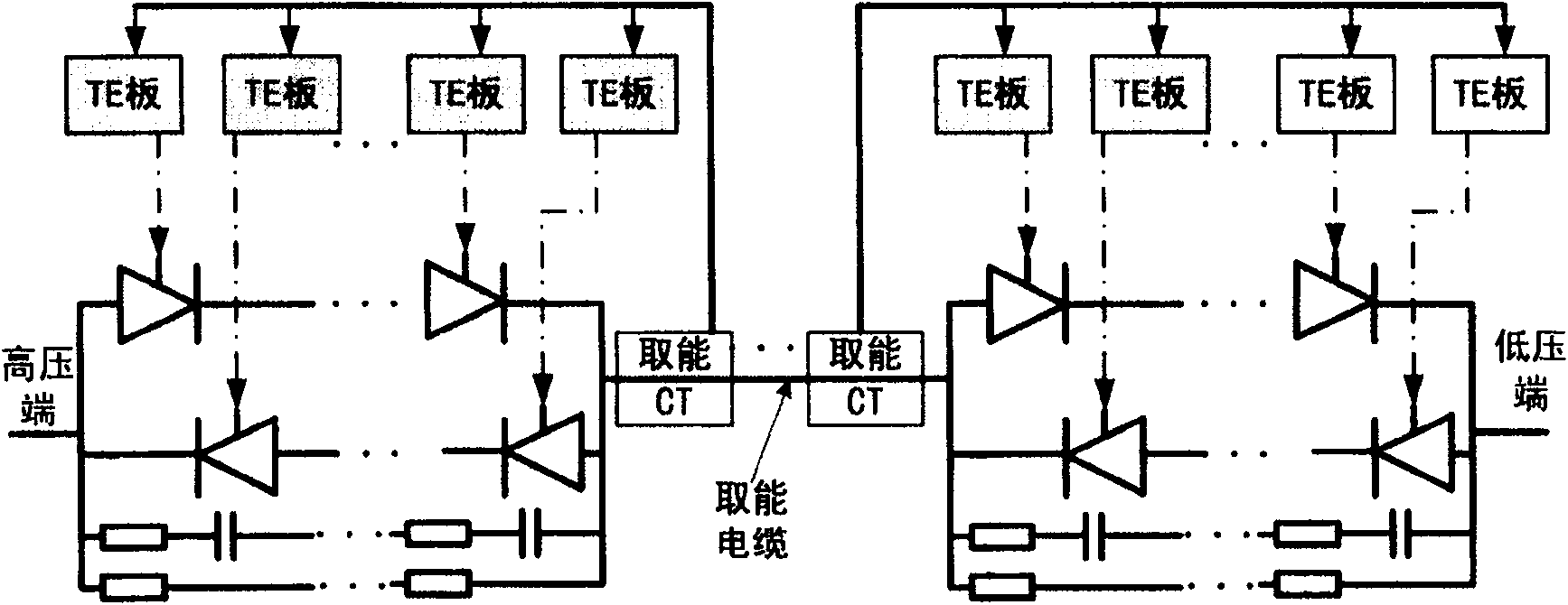 Current energy-taking once loop for thyristor valve of controllable series compensator