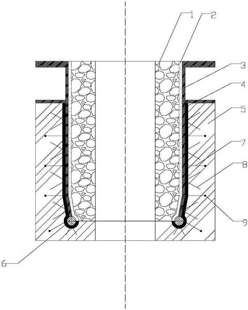 Low-stress dipping pipe for RH vacuum furnace