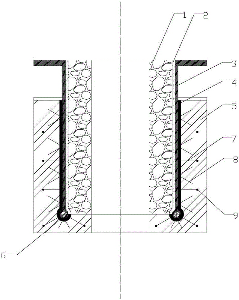 Low-stress dipping pipe for RH vacuum furnace