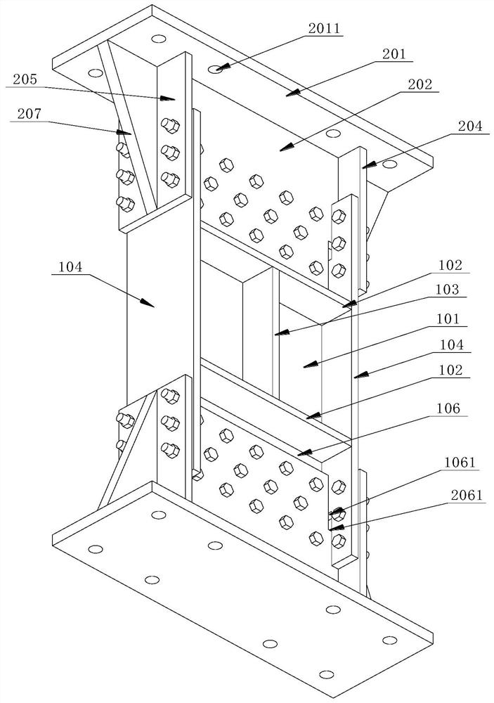 An assembled energy dissipation and shock absorbing device and an assembly method thereof