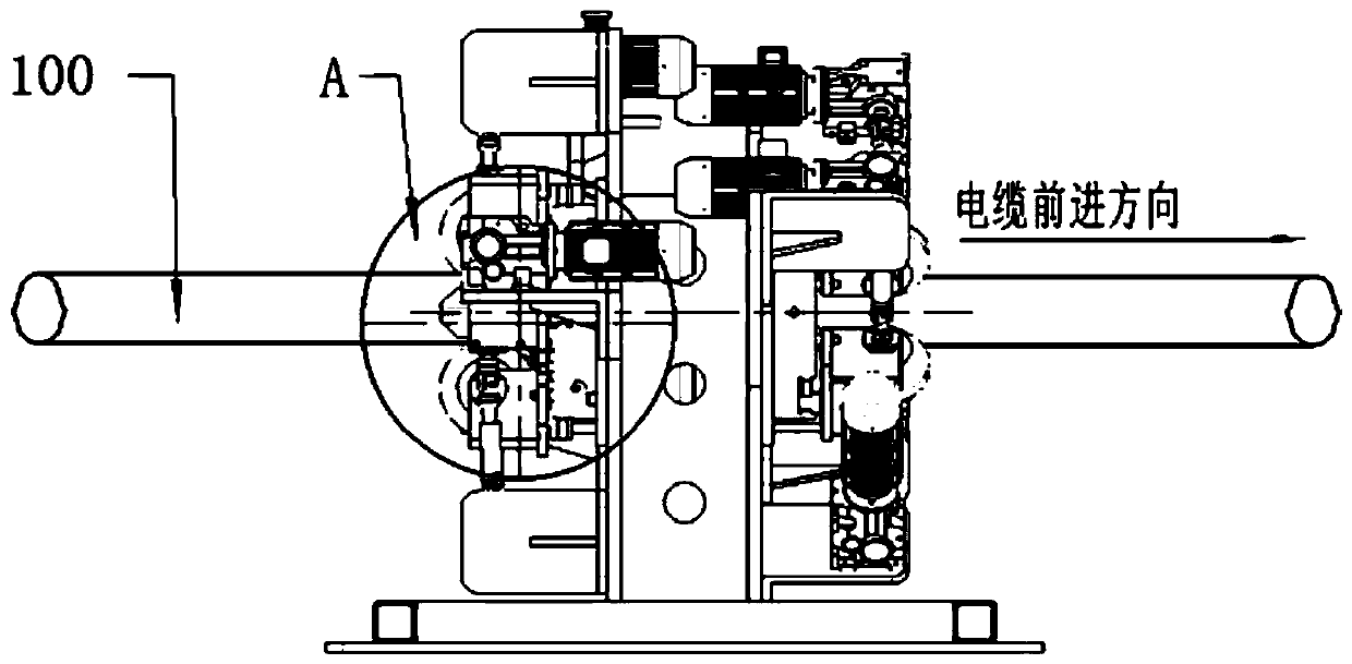 Extruded composite smooth aluminum sleeve cable production equipment and a production method