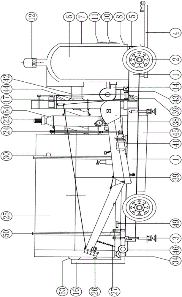 Travelling type grain dewatering and drying machine