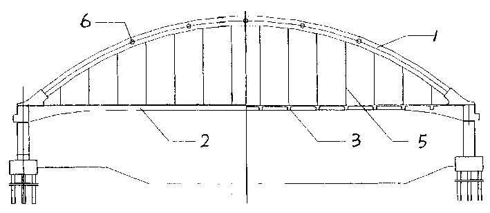 Track traffic and urban road integrated tie arch bridge