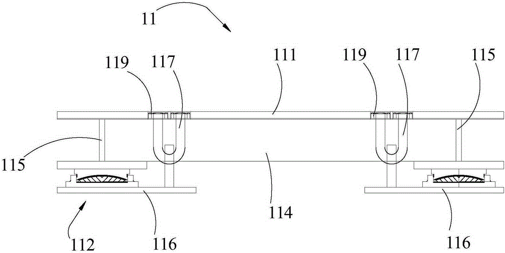 Modular multidirectional displacement telescopic device and bridge