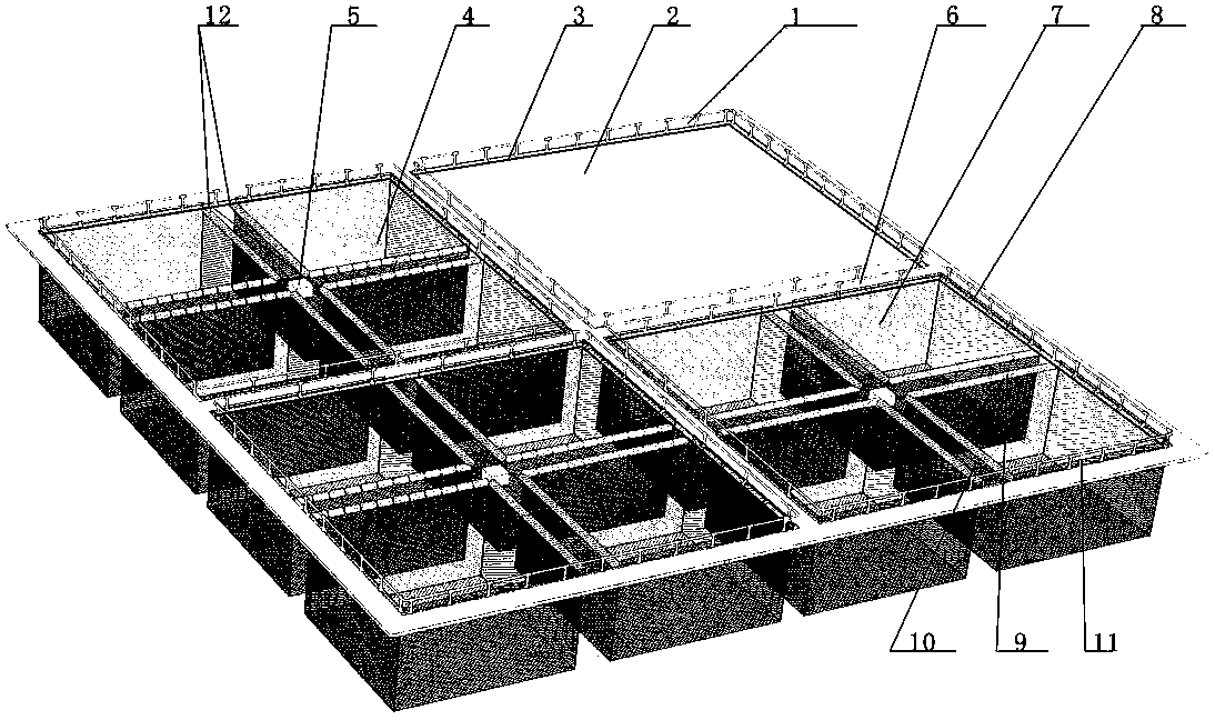 Working method of combined wind wave and current resistant net cage