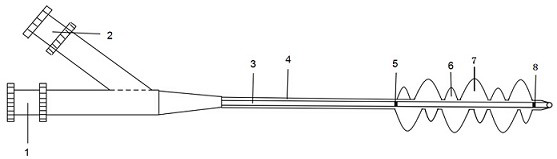 Branch type sawtooth-shaped thrombus breaking balloon catheter