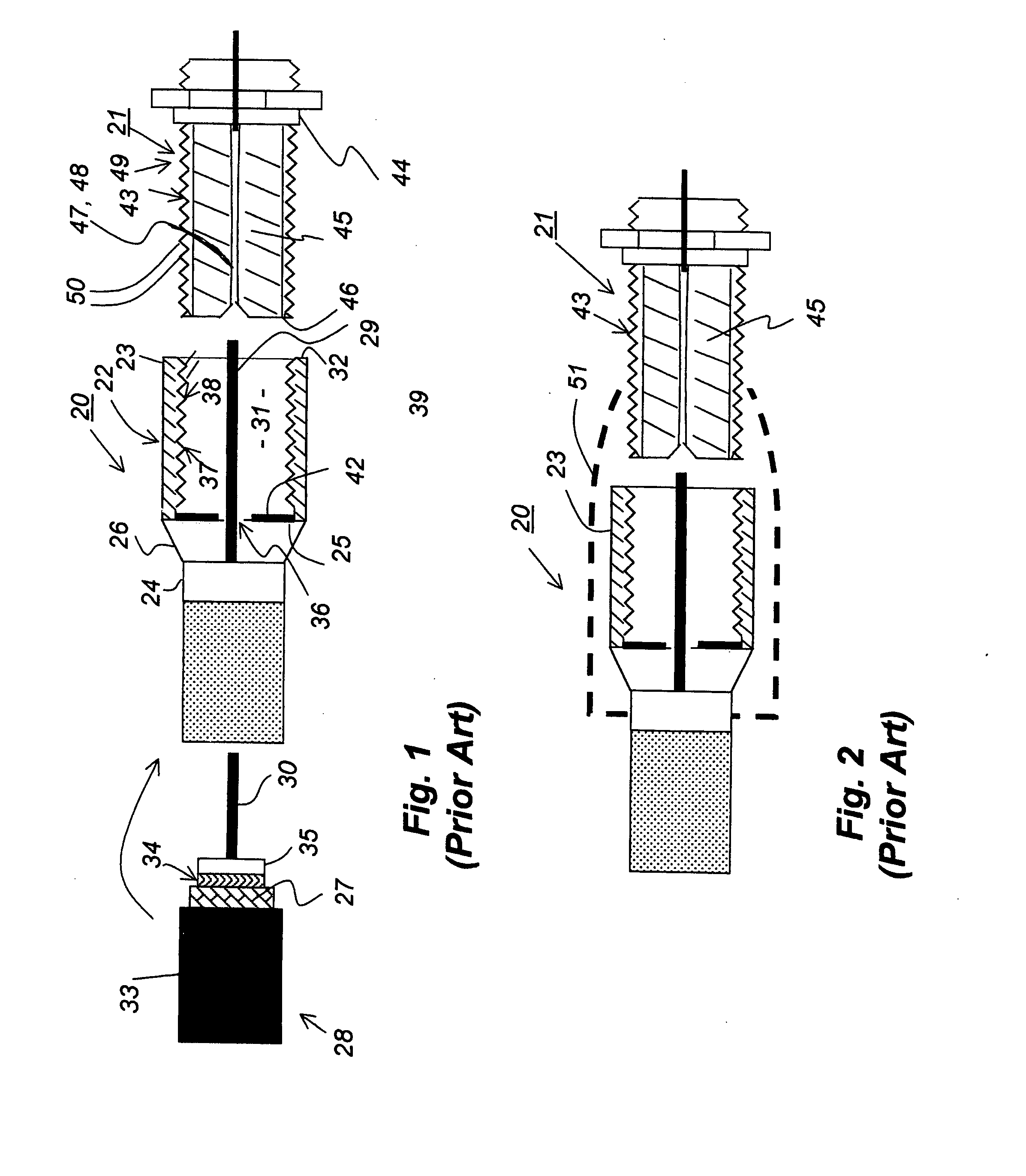 Reduced threads coaxial connector