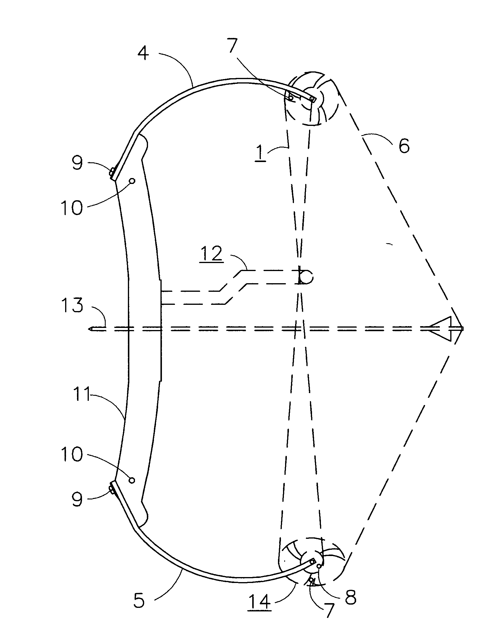 Asymmetrical archery bow limb