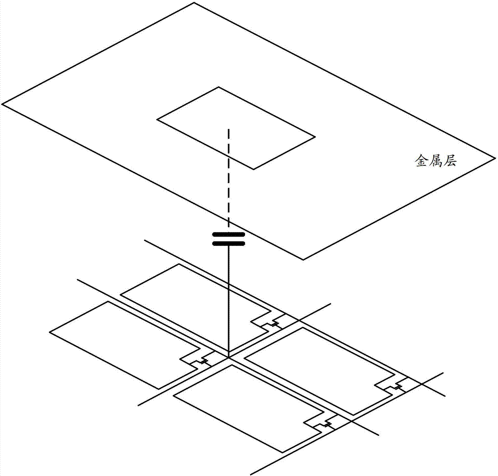 Capacitive embedded touch screen, as well as touch location method and display device thereof