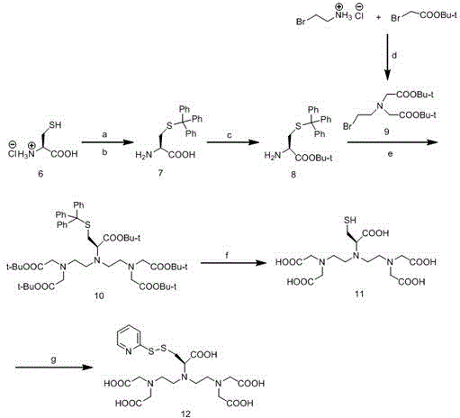 Design ad synthesis method for DTPA (Diethylene Triamine Pentacetic Acid) analogue for paramagnetic labeling of proteins