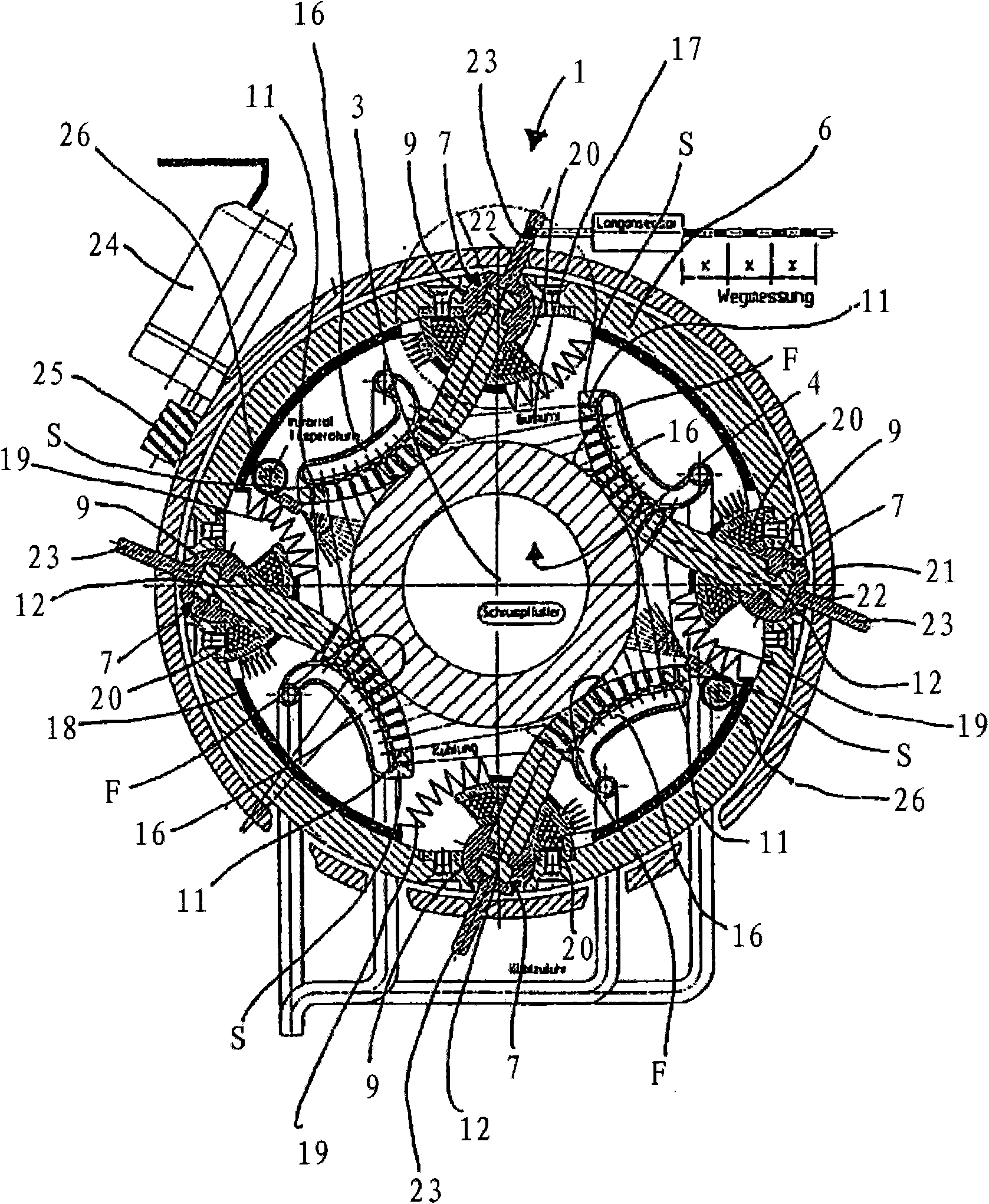 Cross-field shrink-fit device with means for limiting magnetic flux losses