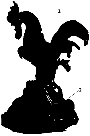 Method for manufacturing jun porcelain artware in shape of cock