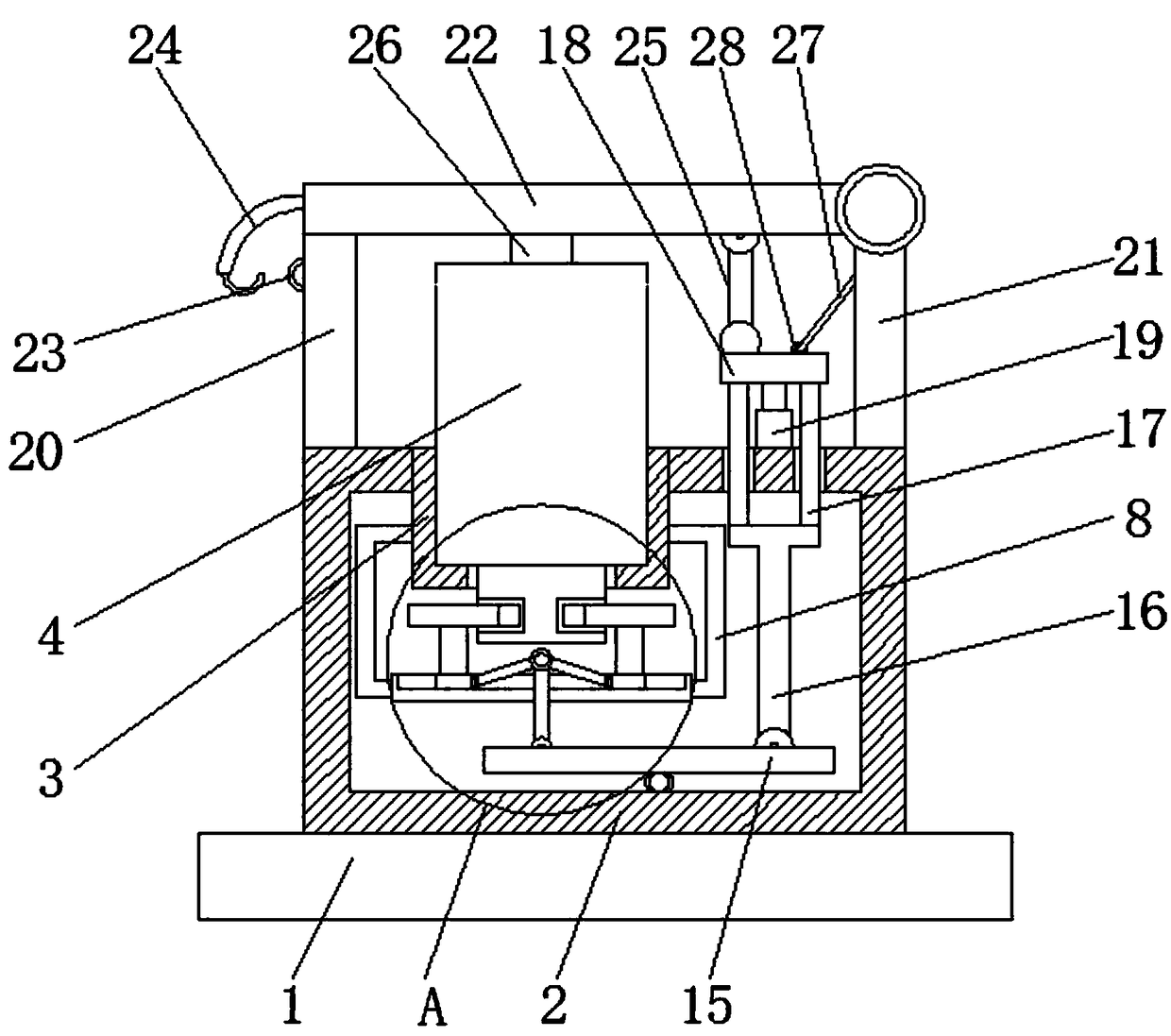 Automobile storage battery support assembly