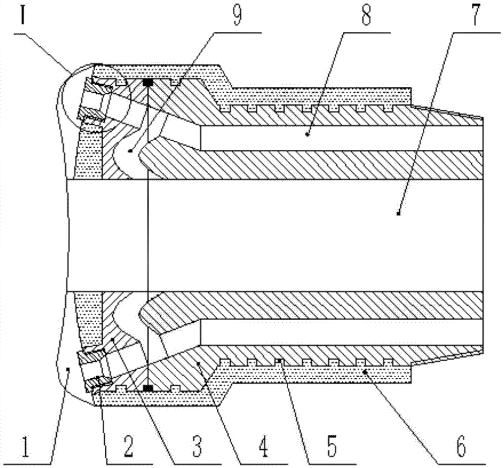 Drill bit used for double-wall drill pipe reverse circulation drilling