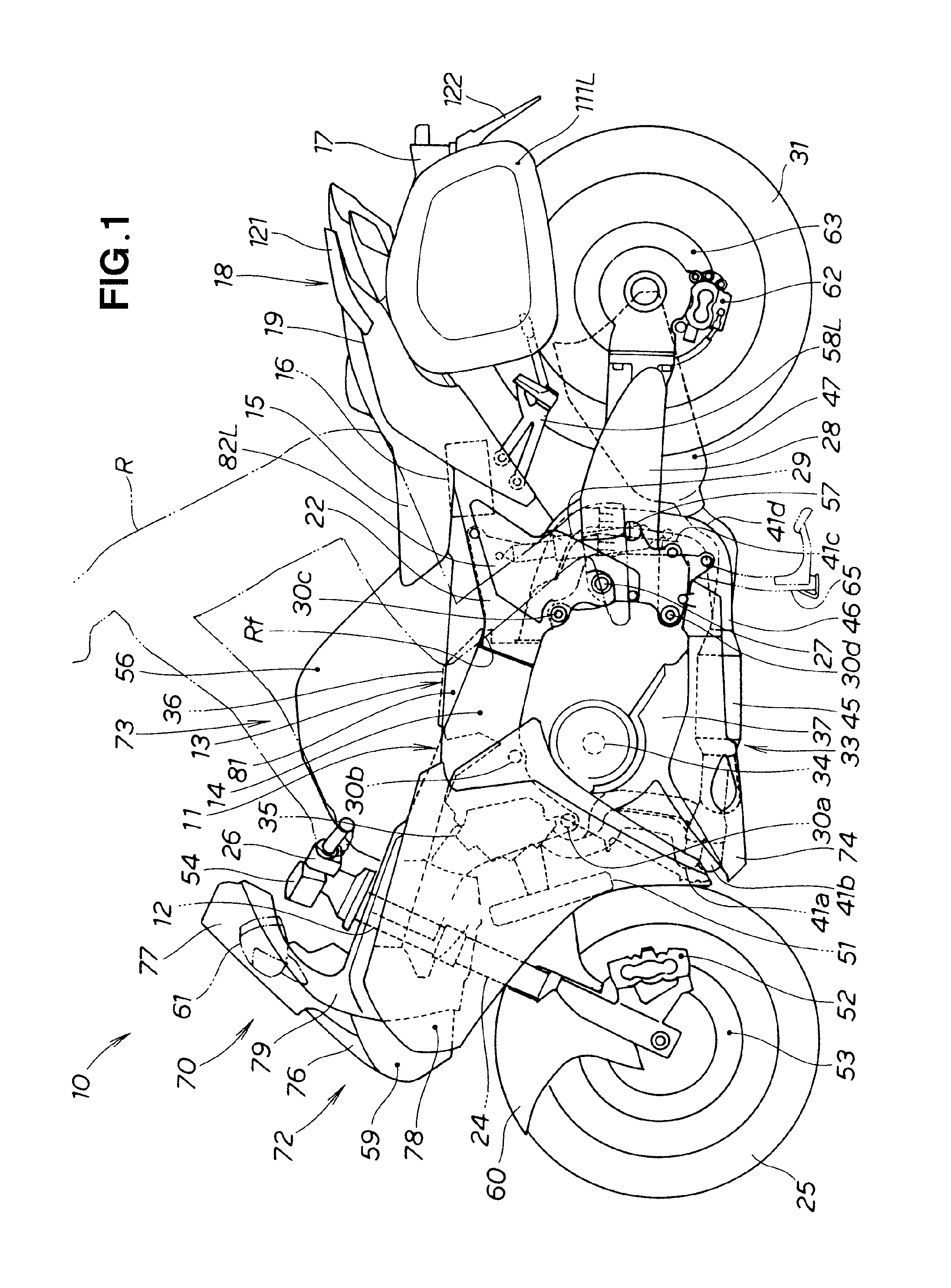 Side trunk mounting structure for two-wheeled motor vehicle