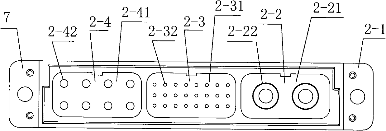 On-site combined type rectangular high-low frequency mixed loading connector