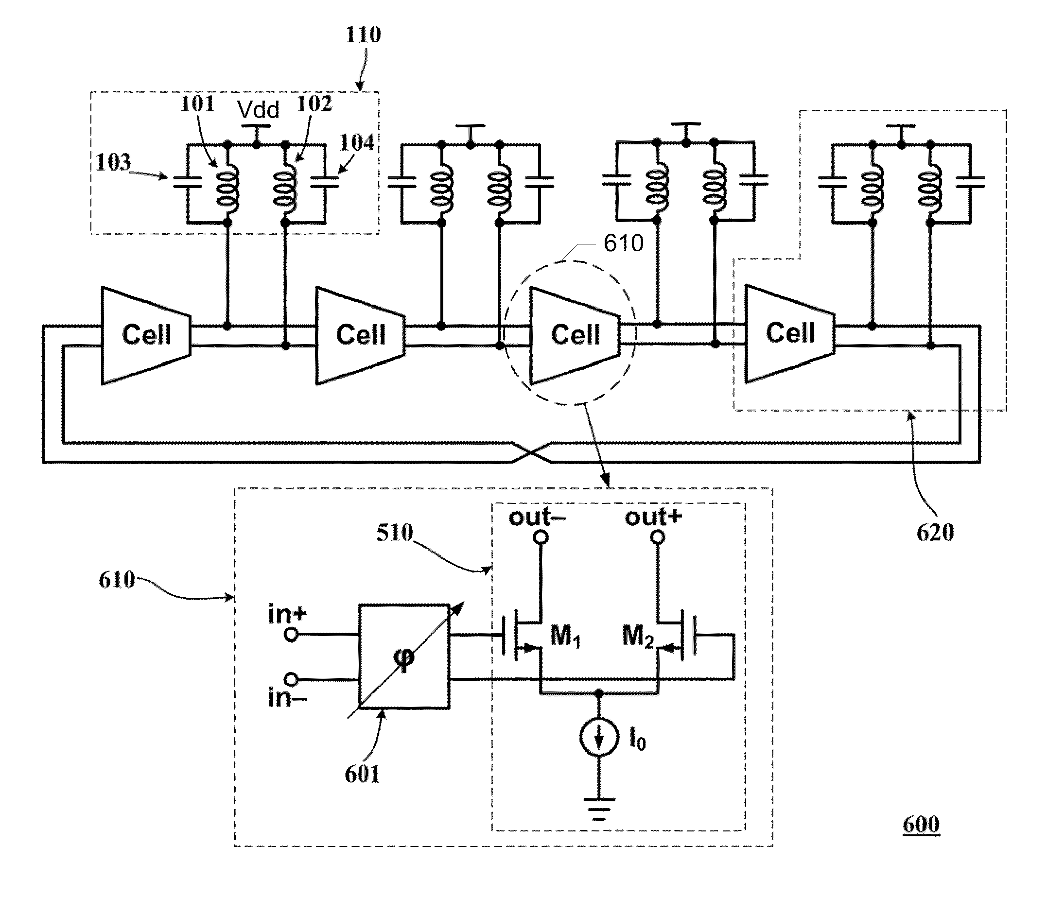 Method and apparatus for tuning frequency of LC-oscillators based on phase-tuning technique