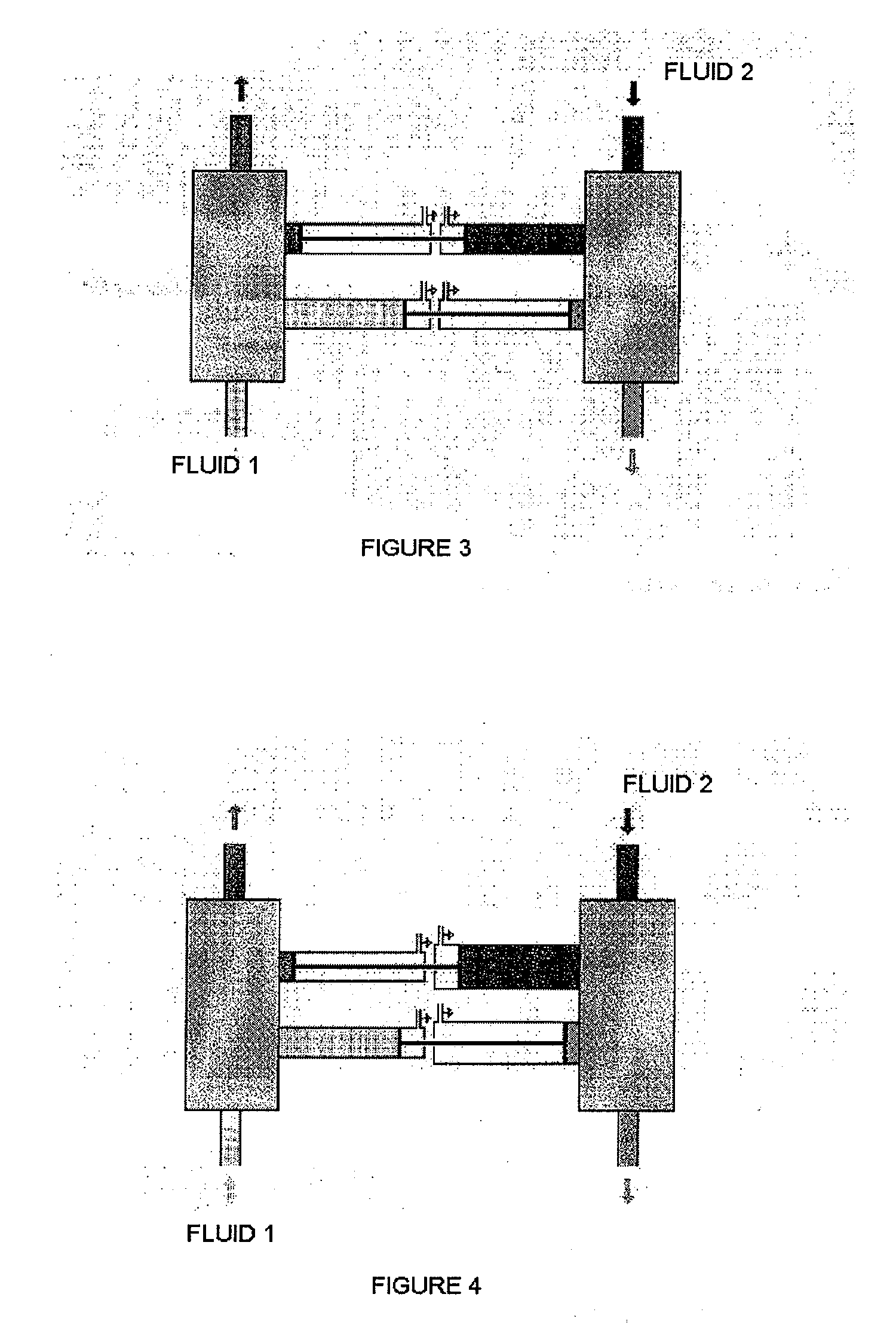 Split-chamber pressure exchangers