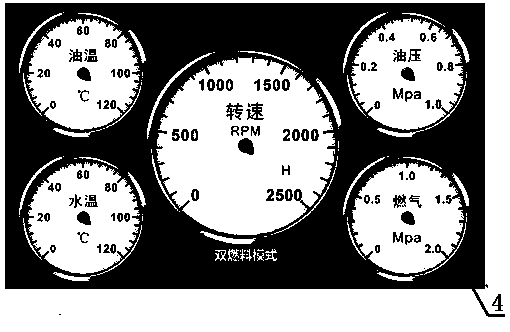 Dual-fuel engine instrument and control method for dual-fuel engine provided with dual-fuel engine instrument