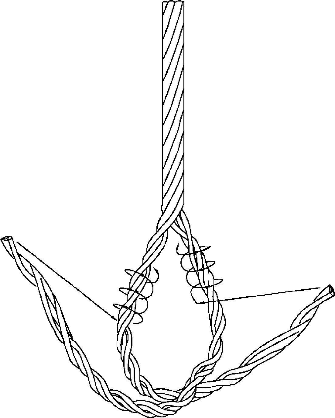 Steel wire rope insertion plaited rope sling and manufacturing method thereof