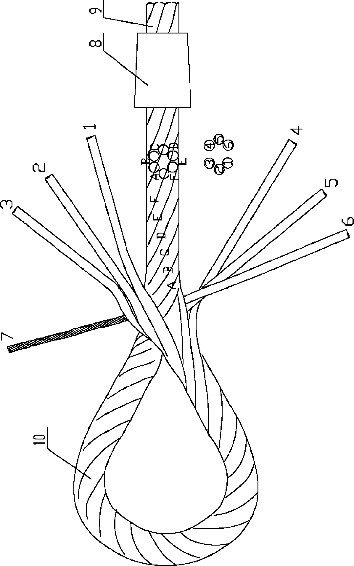 Steel wire rope insertion plaited rope sling and manufacturing method thereof