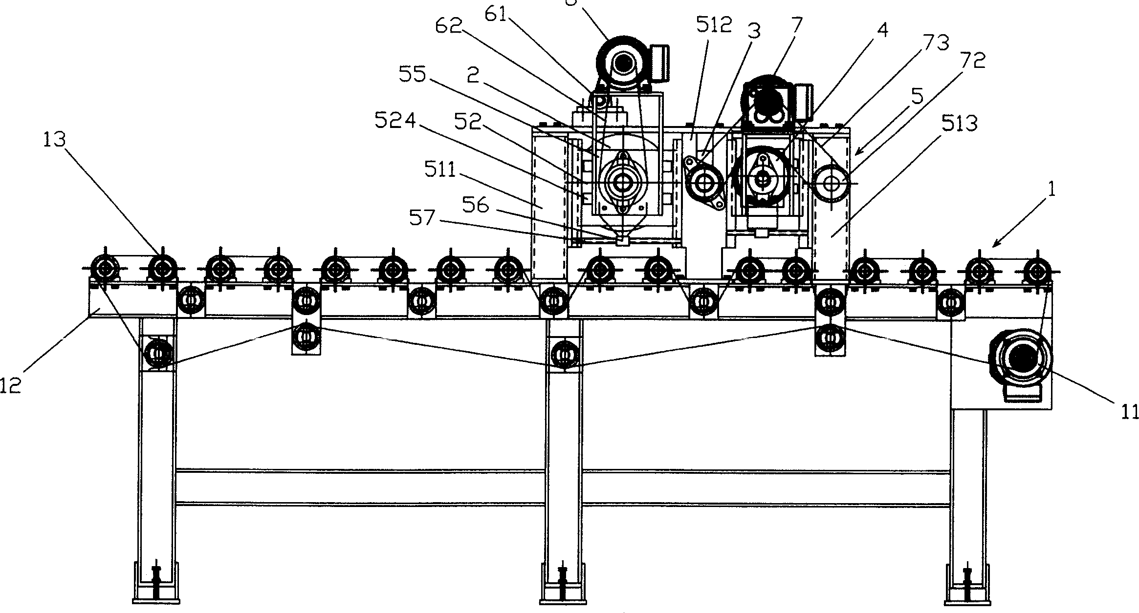 Salient point type plane sheet material surface treating method and equipment thereof