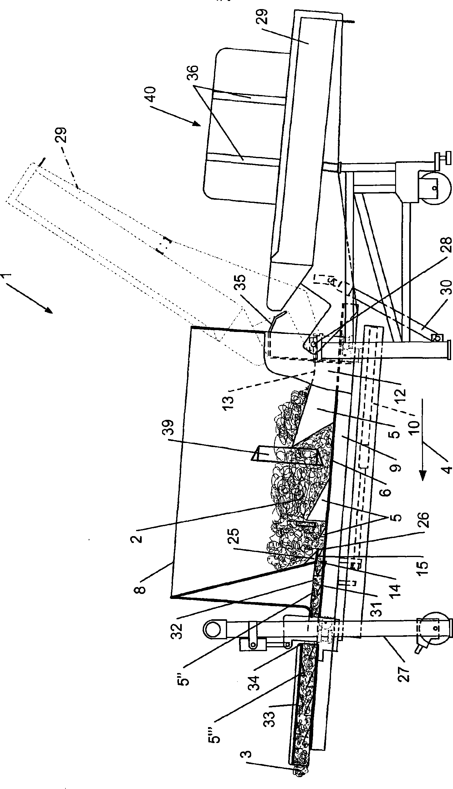 Device for loading machines handling bulk materials