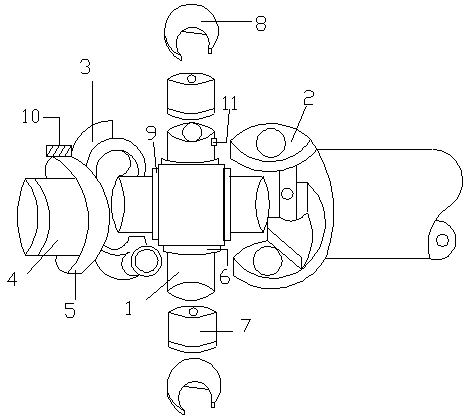 Cross axle-type rigid universal joint