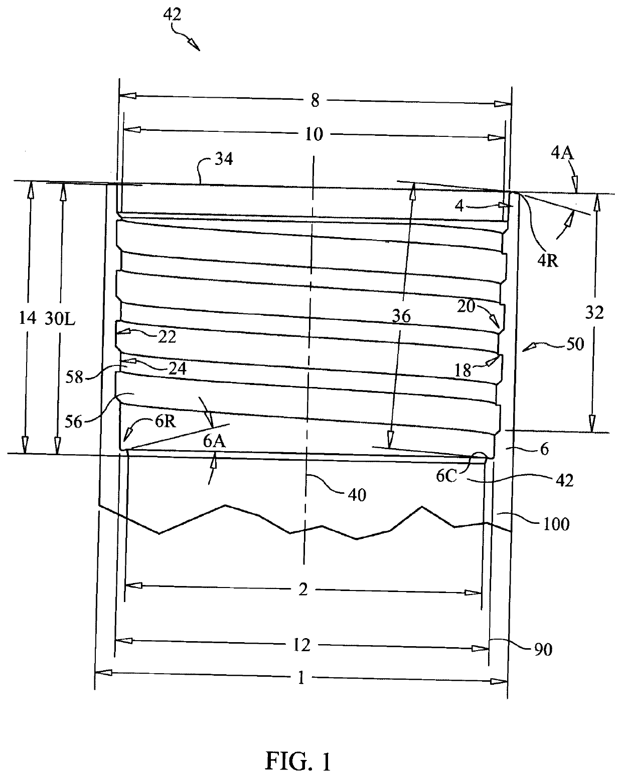 Threaded joint for coupling rods