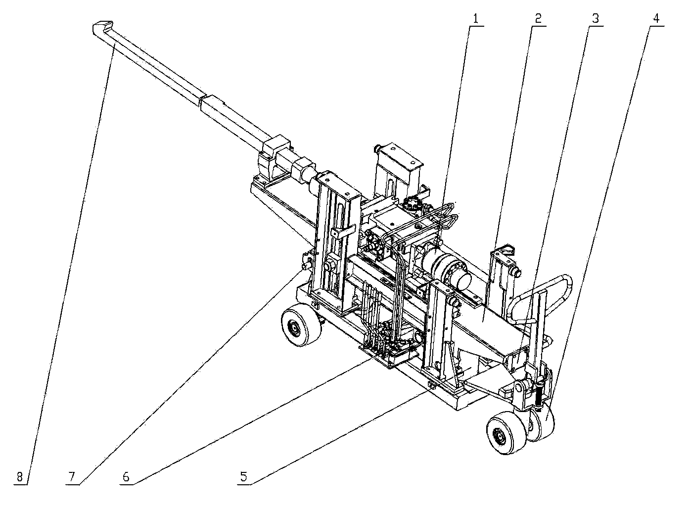 Mounting and dismounting machine for air bushing of blast furnace