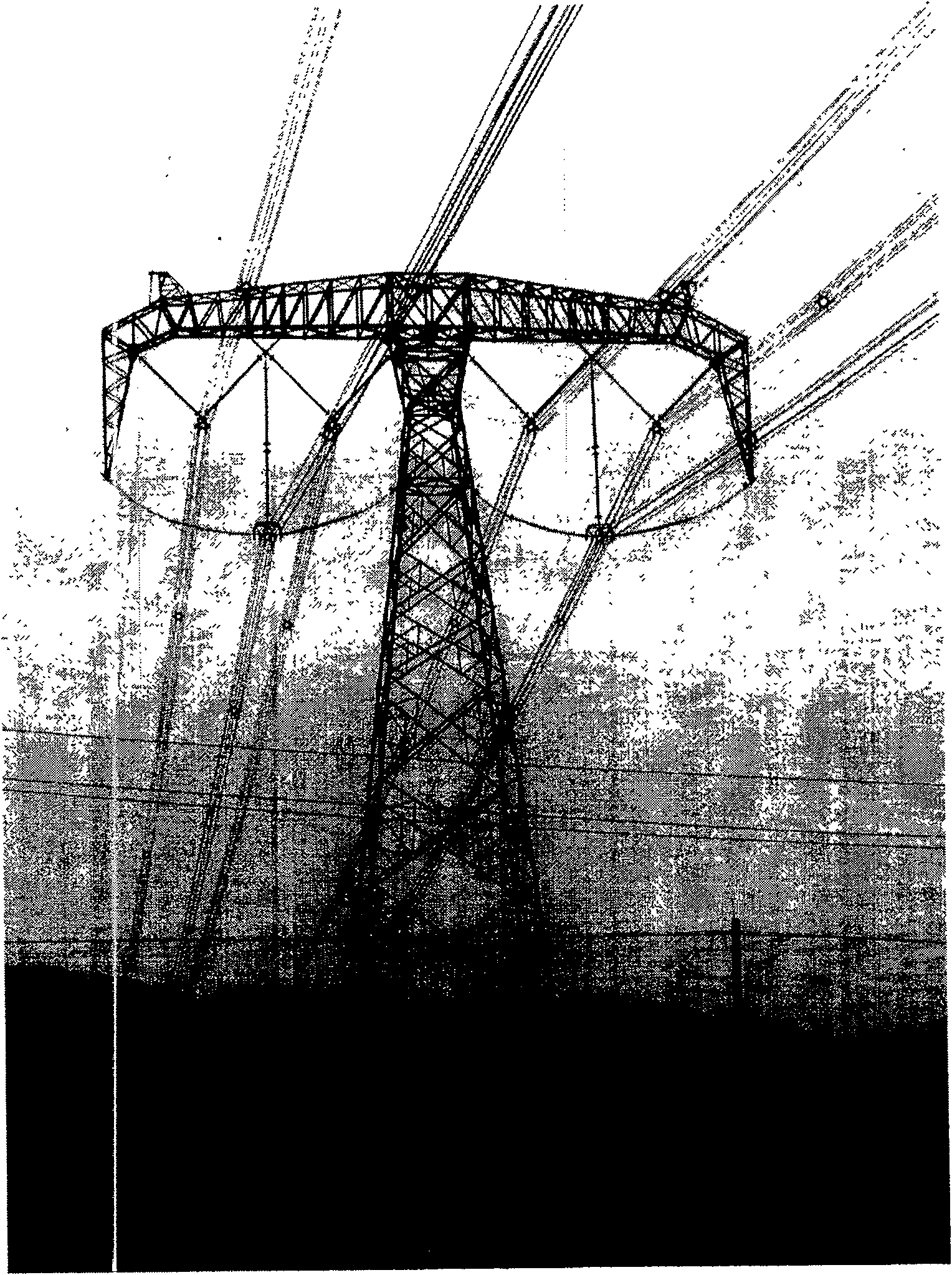 Two-tower double-circuit compact linear power transmission iron tower