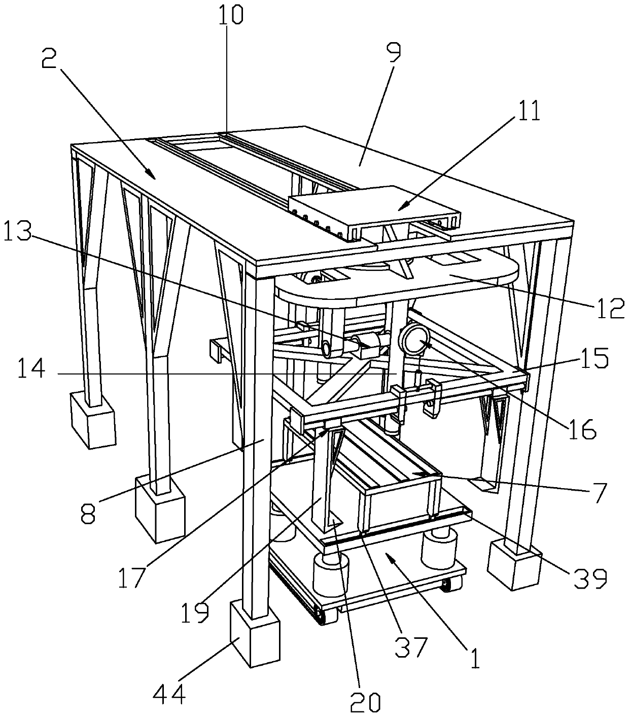 Installation mechanism and installation method of workbench of multi-station servo hot forging forming machine