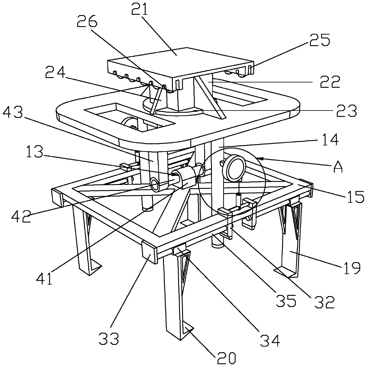 Installation mechanism and installation method of workbench of multi-station servo hot forging forming machine