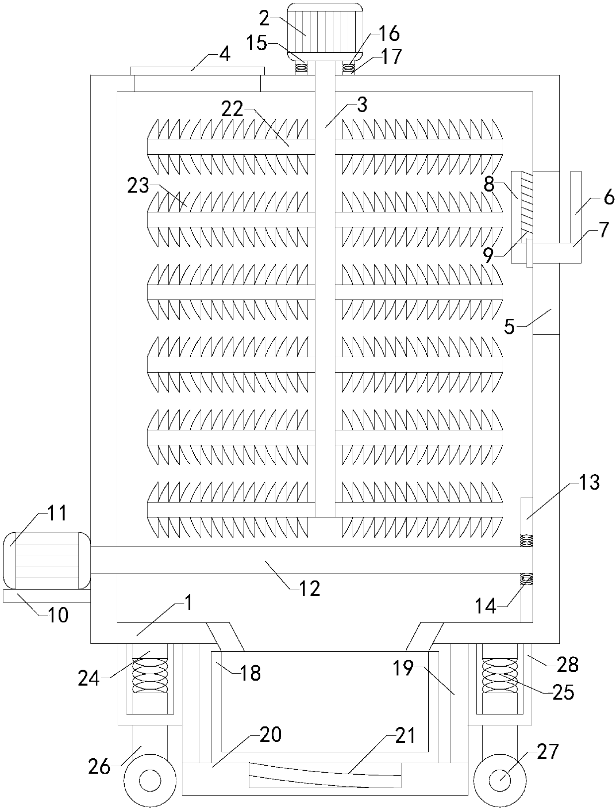 Environment-friendly smashing and recycling device for waste chemical fiber cloth