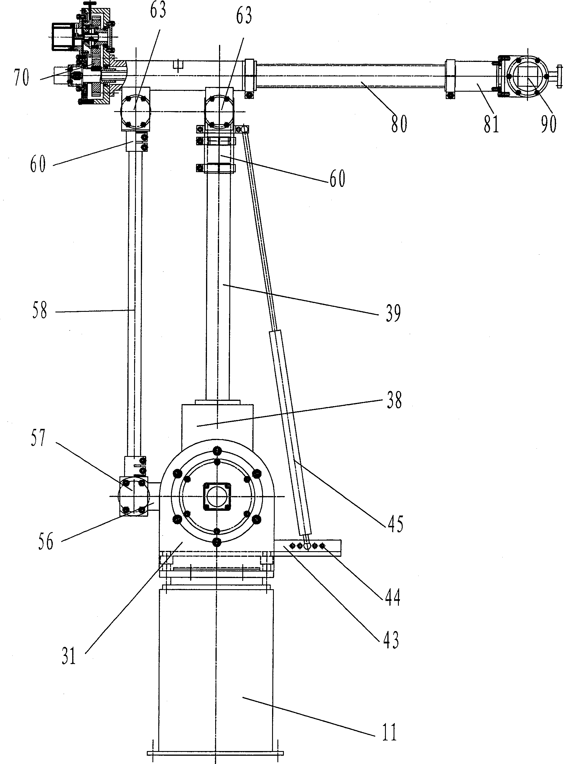 Active-passive joint-arm type measuring robot