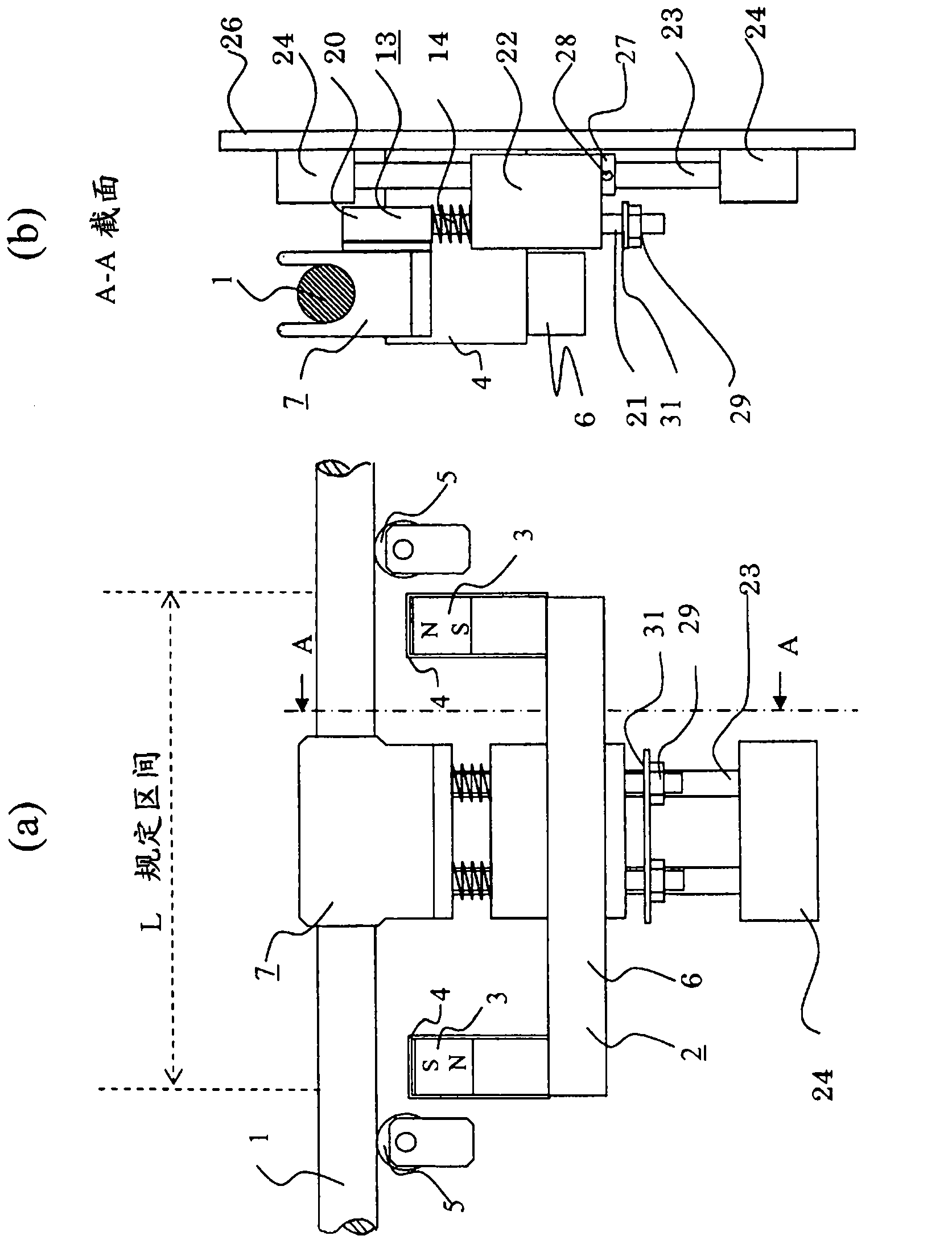 Wire rope flaw detection device