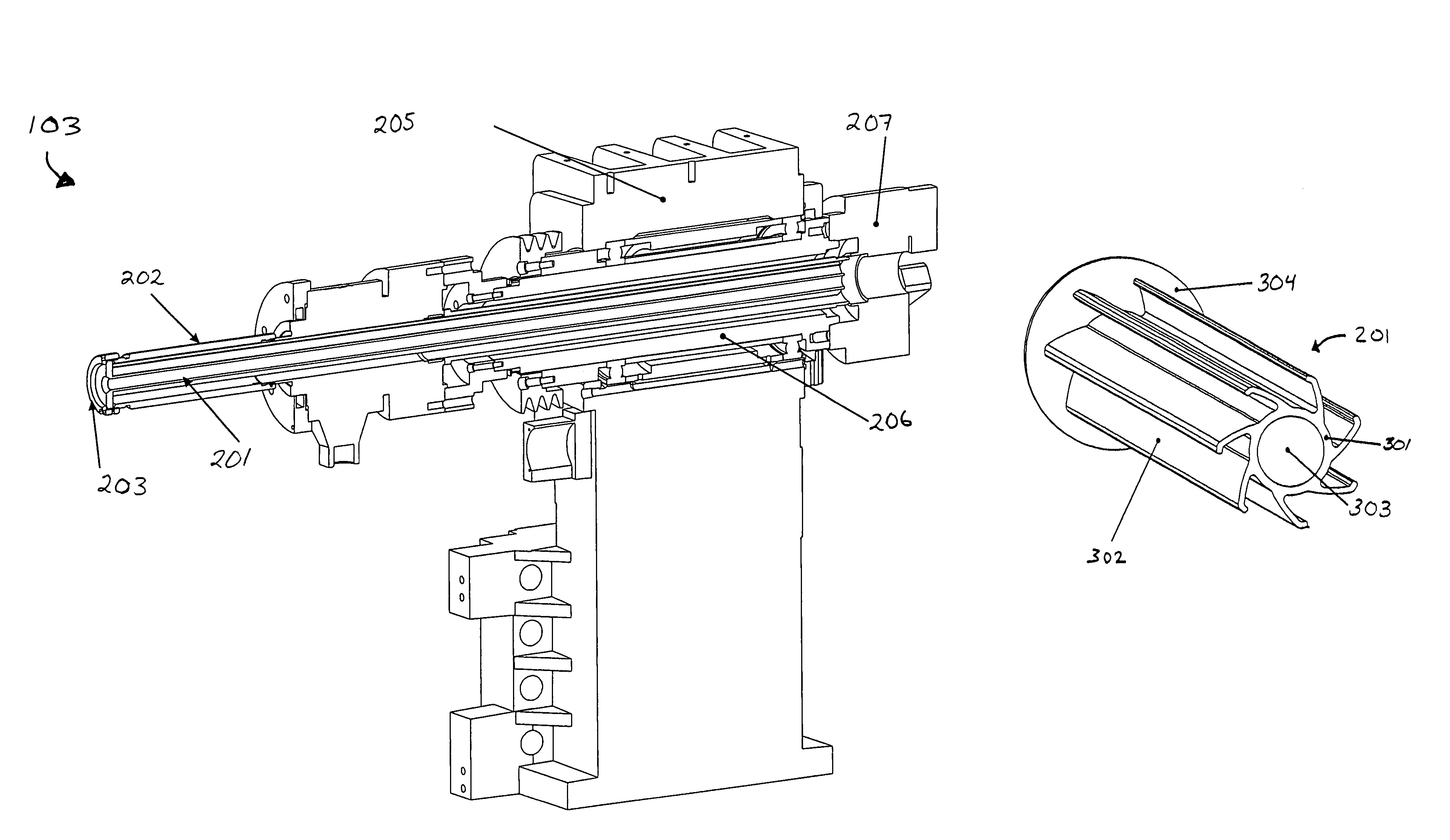 Finned spindle liner