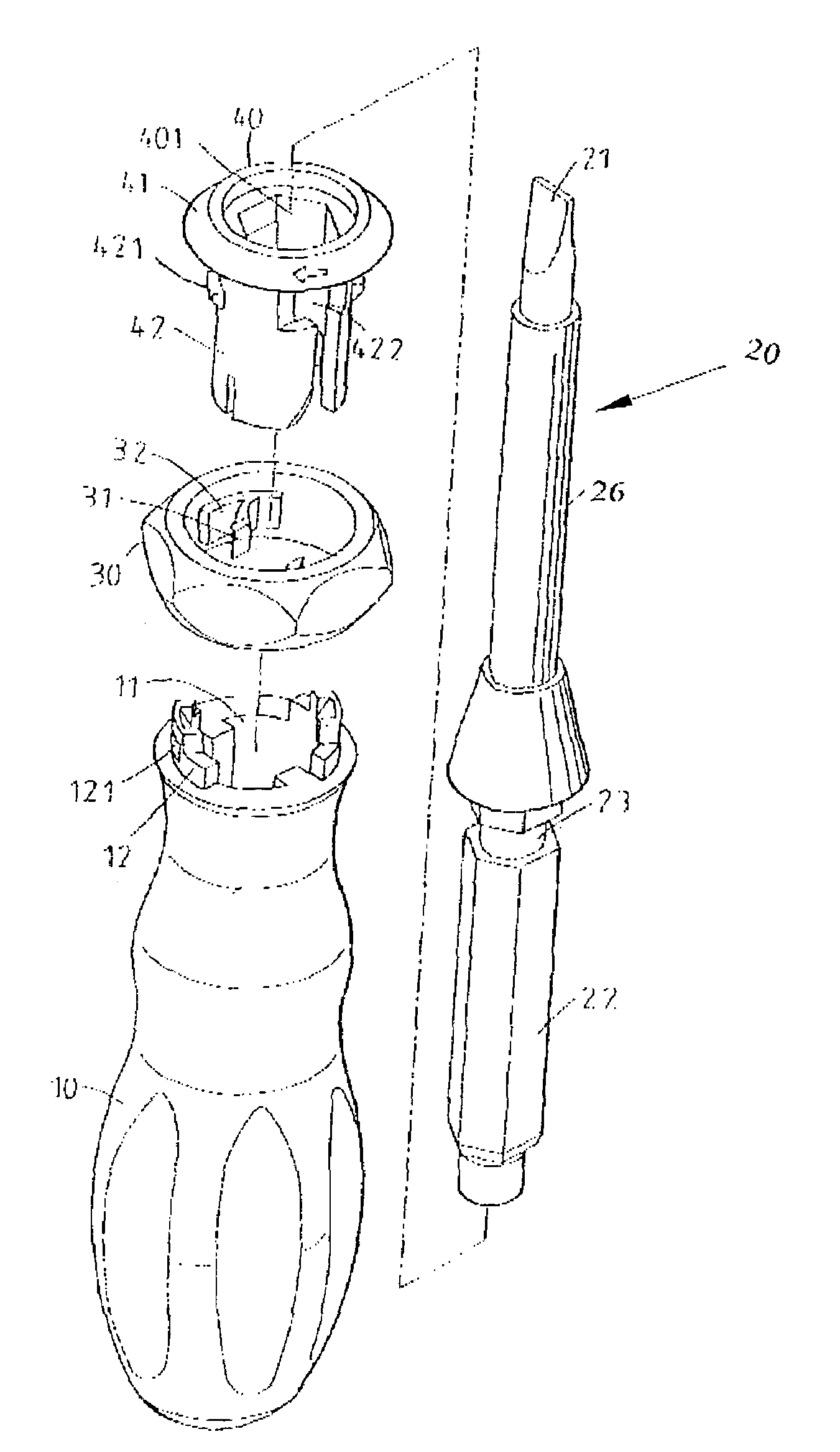 Replacement assembly of handle tool