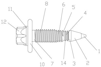 Friction penetration self-extrusion screw