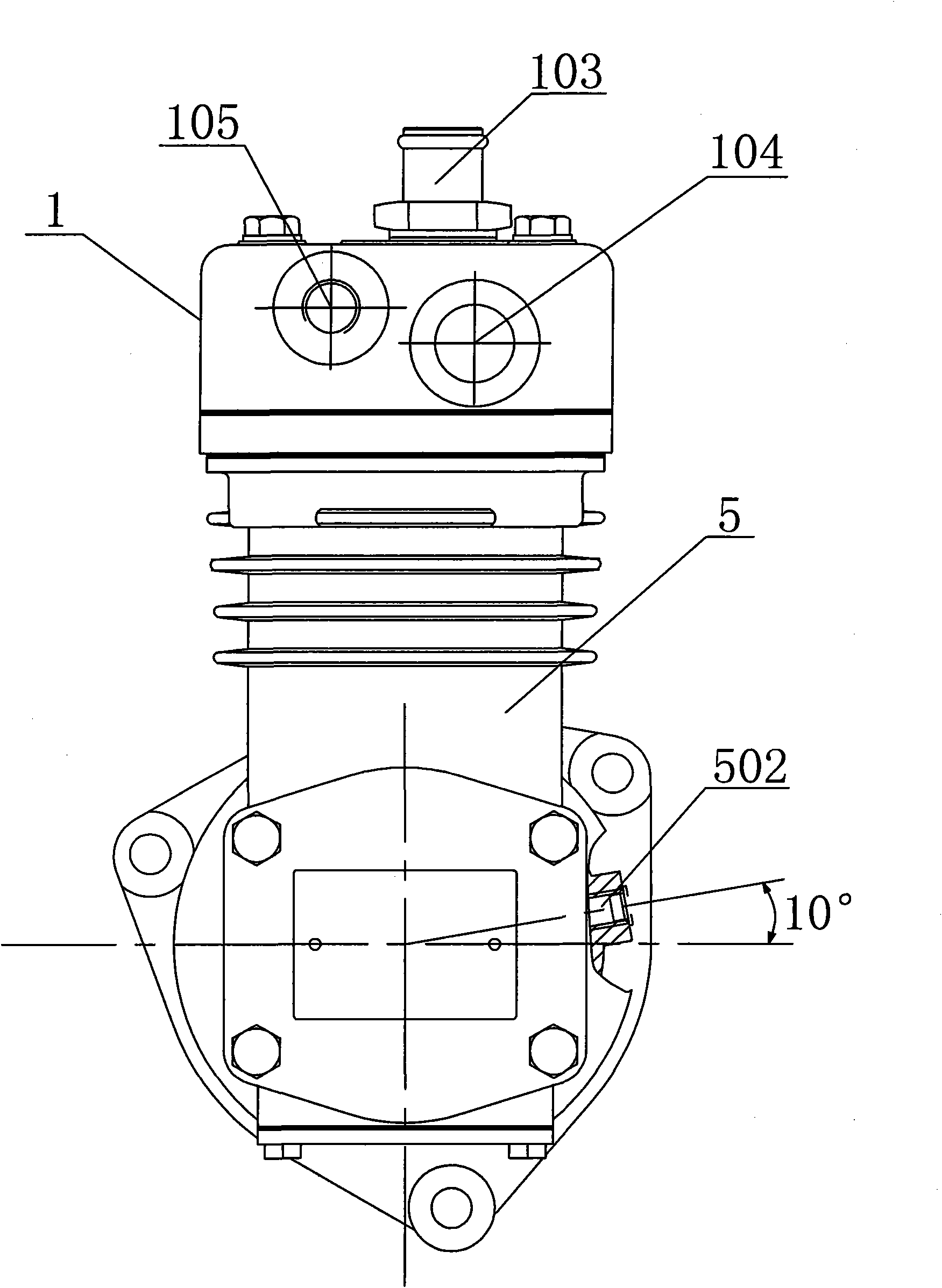 Energy-saving automobile water-cooling air compressor