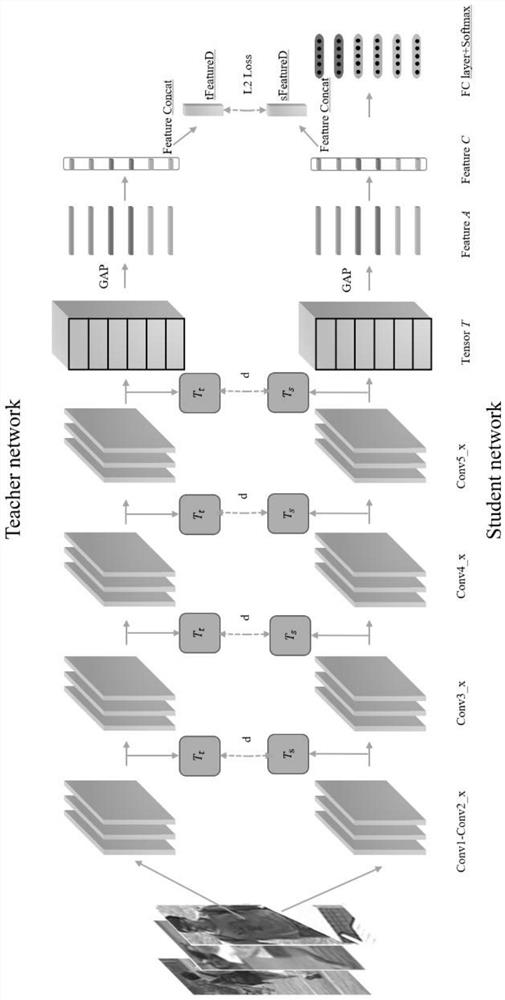 Pedestrian re-identification method based on knowledge distillation