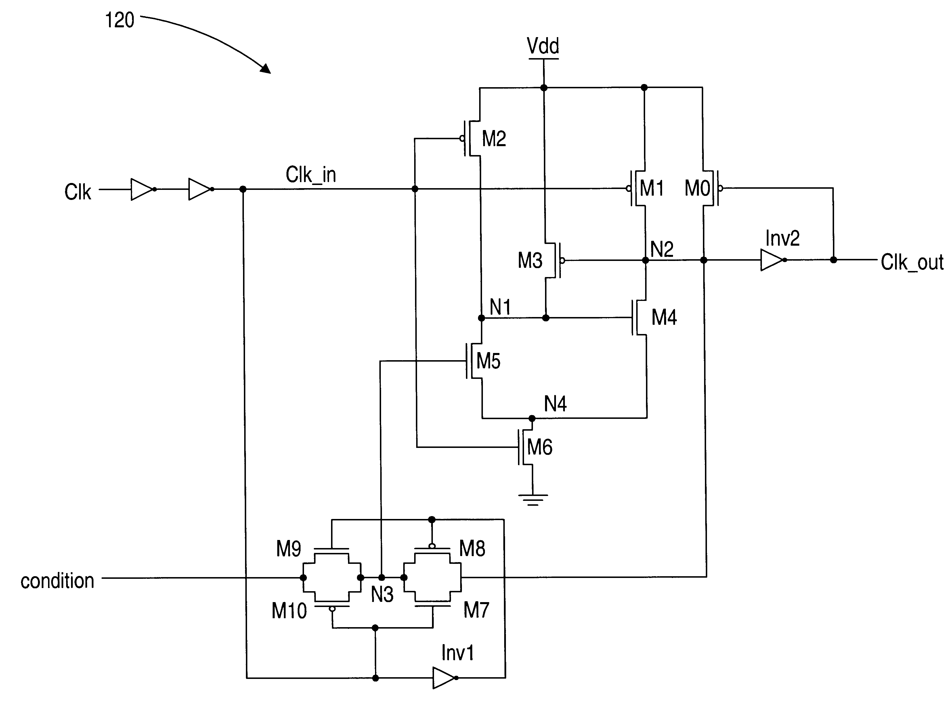 Conditional clock buffer circuit