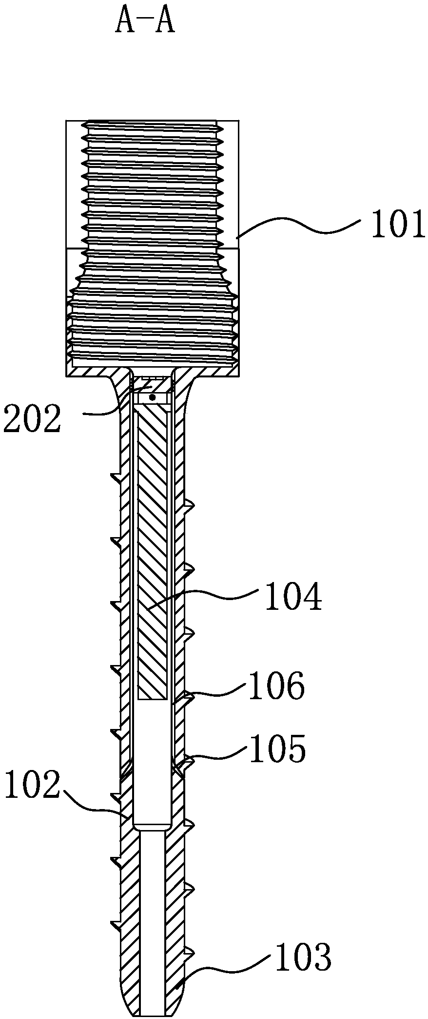 Bone bolt with reinforced anchoring sheets