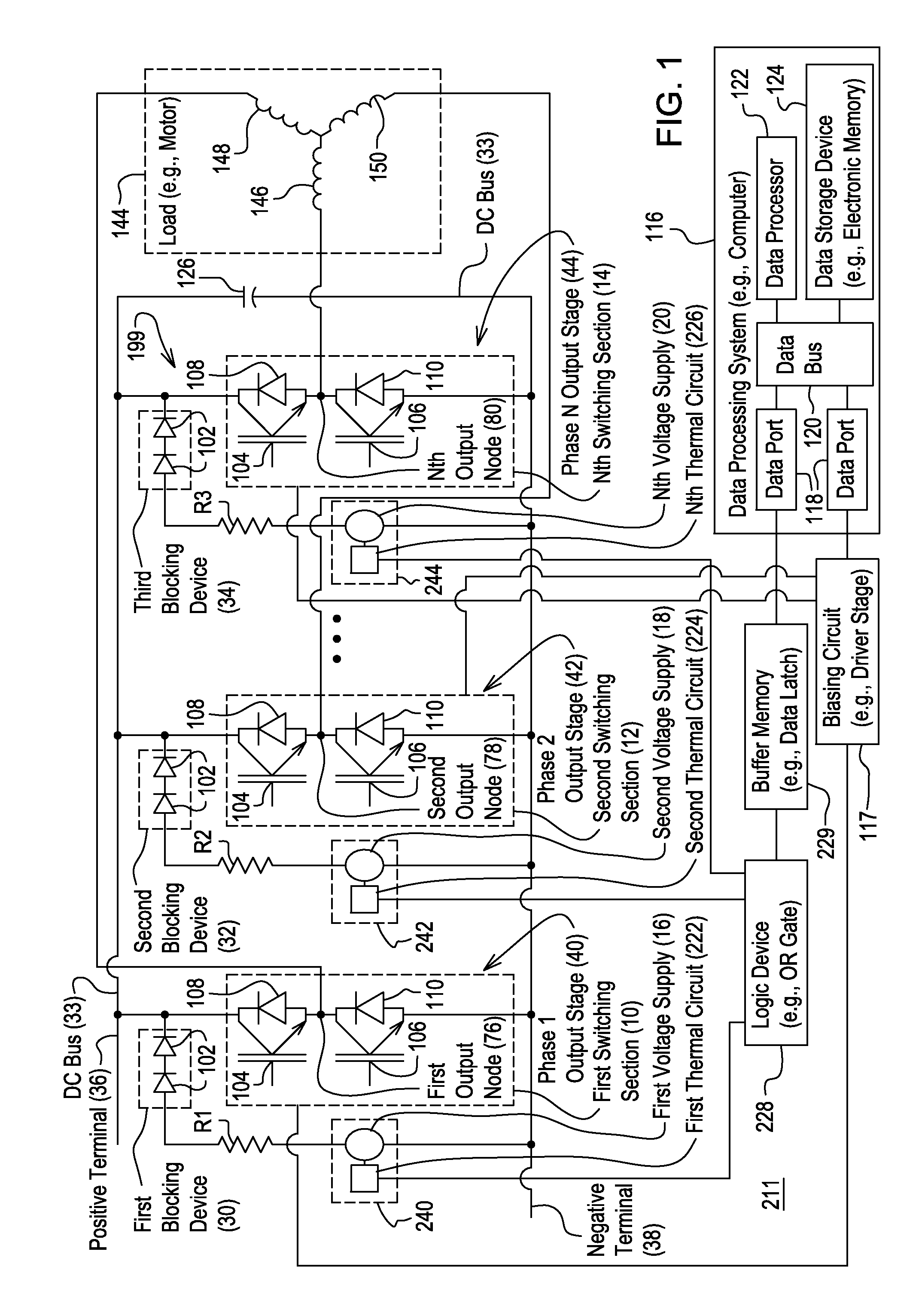 System for detecting a short circuit associated with a direct current bus