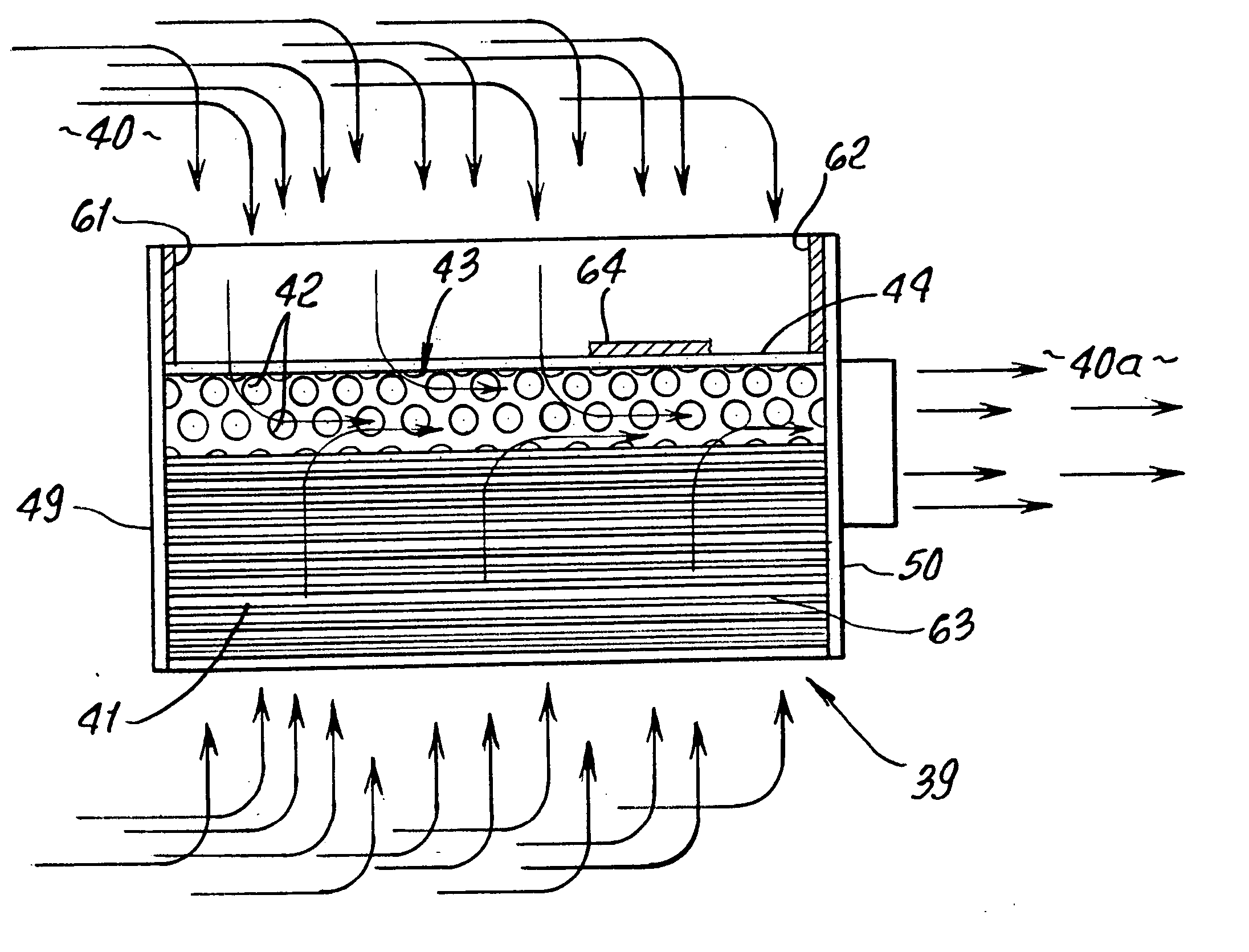 Water filter with integrated treatment media