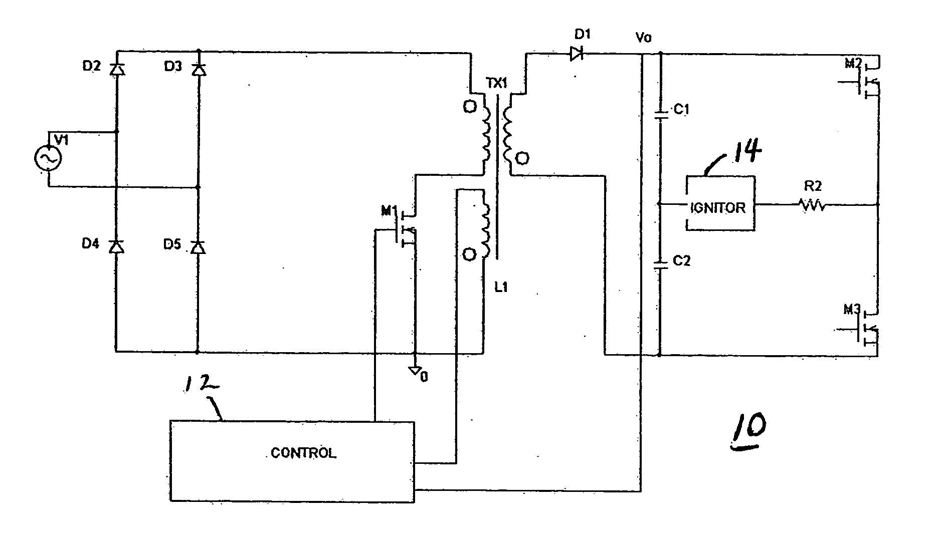 Simplified topology for HID lamps