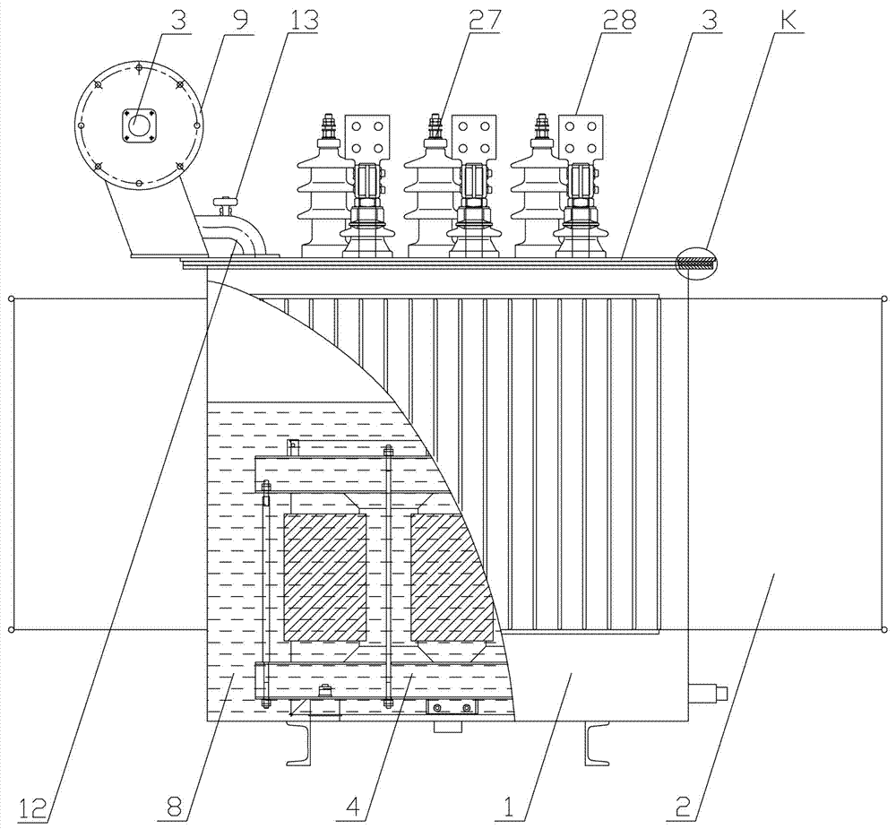 Oil-immersed type high-overload power transformer