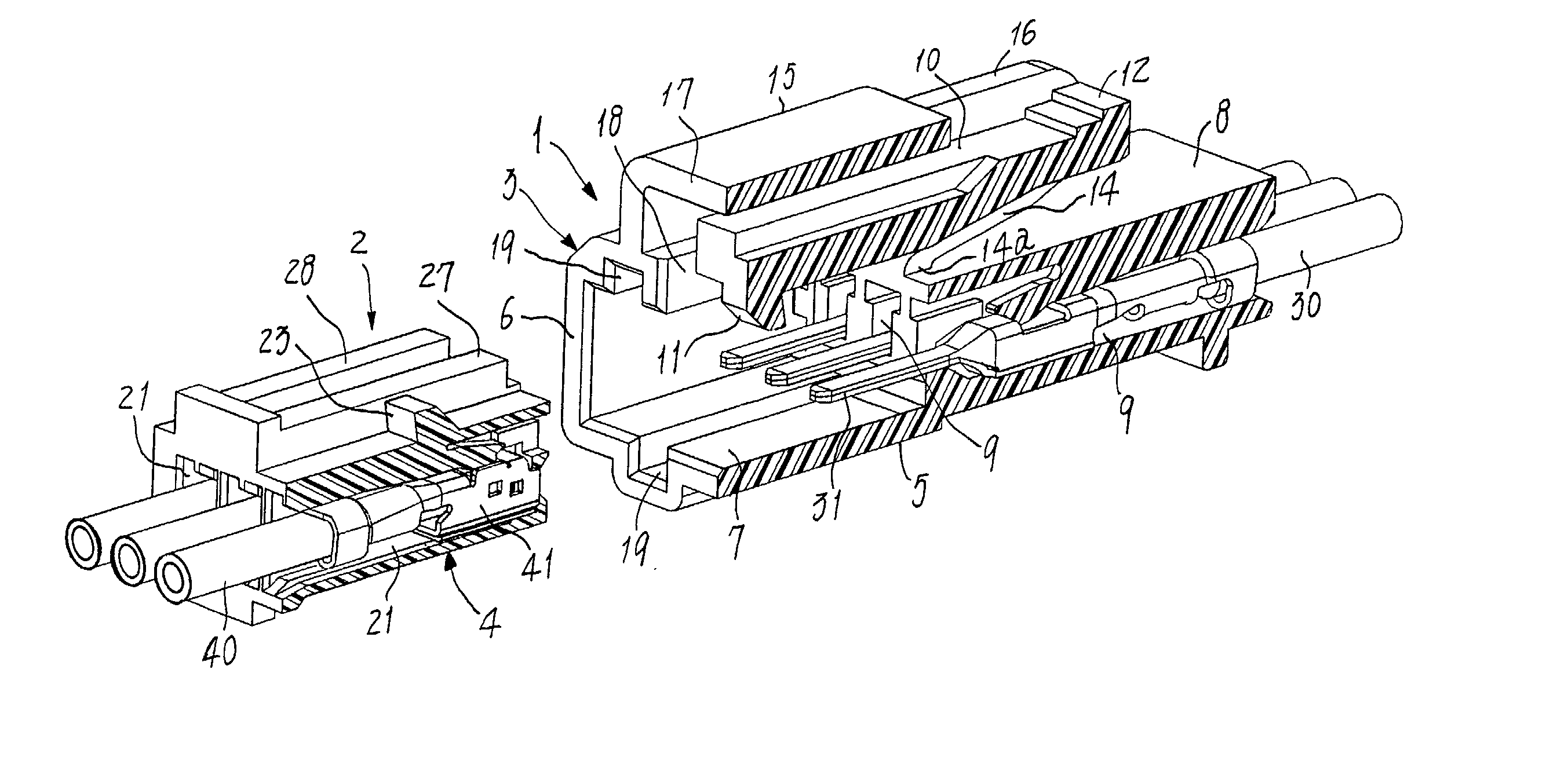 Connector assembly having a latching mechanism