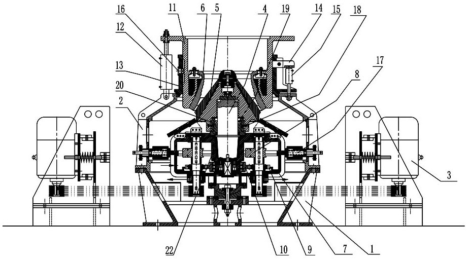 Forced synchronous resonance inertia cone crusher